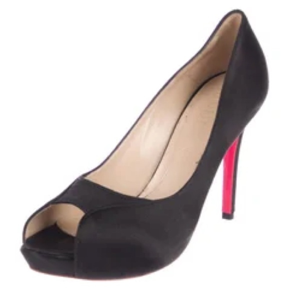 Alexander McQueen Black Peep-Toe Heels